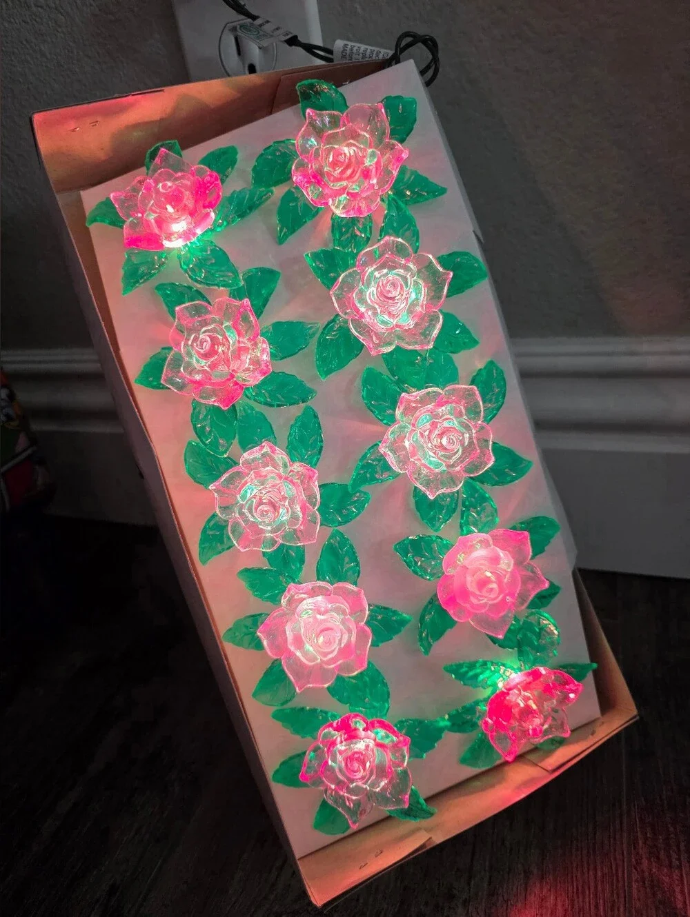 Vintage Kurt Adler Rose 10-light indoor novelty sets